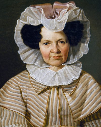 Portrett av Therese Burger Bischof, maleri av Franz Eybl (1806-1880) av Franz Eybl