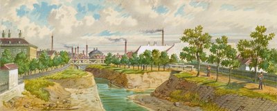Hoblingersteg over Wien-elven (Gaudenzdorf) av Franz Gerasch