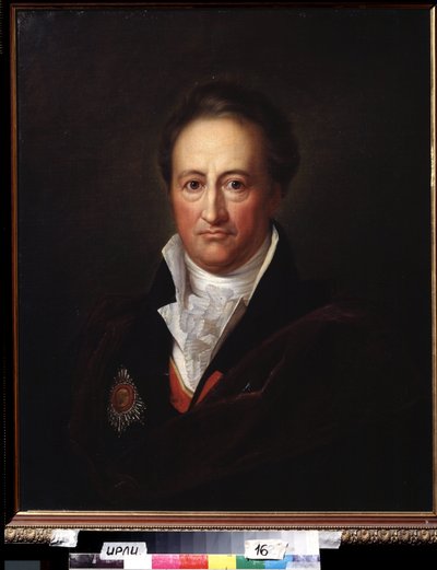 Portrett av forfatteren Johann Wolfgang von Goethe (1749-1832) (Portrett av forfatteren J.W. von Goethe). Maleri av Gerhard von Kugelgen (1772-1820), olje på lerret av Franz Gerhard von Kugelgen