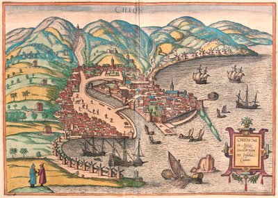 Chios eller Chio, Hellas (gravering av Franz Hogenberg