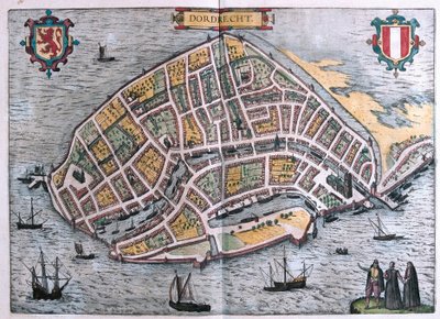 Dordrecht, Nederland (gravering av Franz Hogenberg