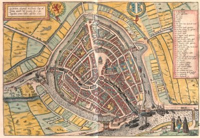 Gouda, Nederland (gravering av Franz Hogenberg