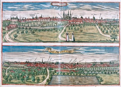 Halle (Salle), Tyskland (Engirving av Franz Hogenberg