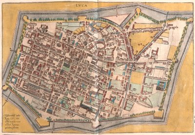 Lucca, Italia (gravering av Franz Hogenberg