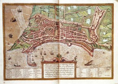 Kart over Ancona (gravering av Franz Hogenberg