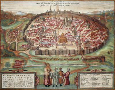 Kart over Jerusalem (gravering av Franz Hogenberg