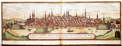 Kart over Lubeck (gravering av Franz Hogenberg