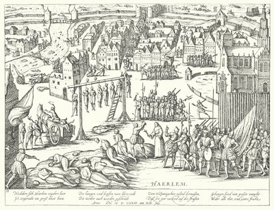 Massehenrettelser utført av spanjolene i Haarlem, Nederland, 1573 av Franz Hogenberg
