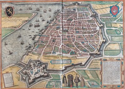 Kart over Antwerpen av Franz Hogenberg