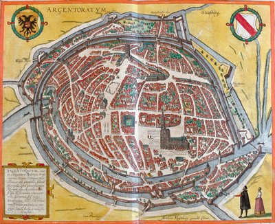Plan de Strasbourg (Argentoratum), Frankrike (radering av Franz Hogenberg