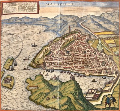 Plan over Marseille, Fance (radering av Franz Hogenberg