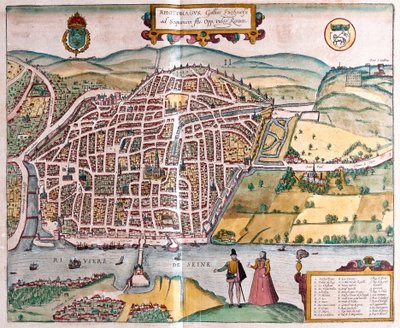 Rouen - Frankrike (gravering av Franz Hogenberg