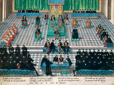 Sesjon av generalstater i Orleans, januar 1561, gravering av Franz Hogenberg (1535-1590), Frankrike av Franz Hogenberg