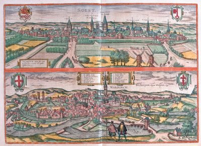 Soest og Warburg, Tyskland (gravering av Franz Hogenberg