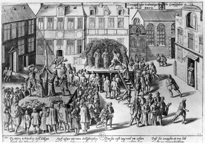 Stave ved Brugge under regjeringen til Fernando Alvarez de Toledo (1508-82) hertug av Alba av Franz Hogenberg