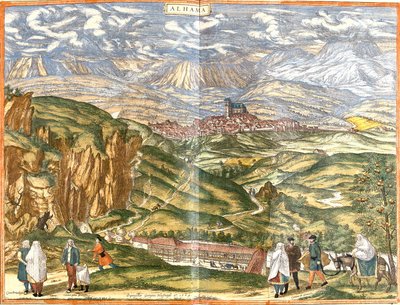 Utsikt over Alhama de Granada (Alhama), Spania (radering av Franz Hogenberg