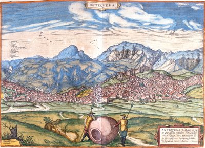 Utsikt over Antequera, Spania (etsning av Franz Hogenberg