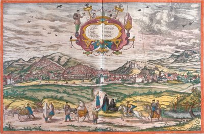 Utsikt over Granada, Spania (etsning av Franz Hogenberg