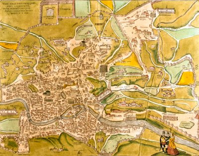 Utsikt over Roma (Romae), Italia (radering av Franz Hogenberg
