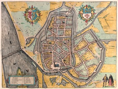 Zutphen, Nederland (gravering av Franz Hogenberg