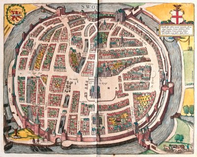 Zwolle, Nederland (gravering av Franz Hogenberg