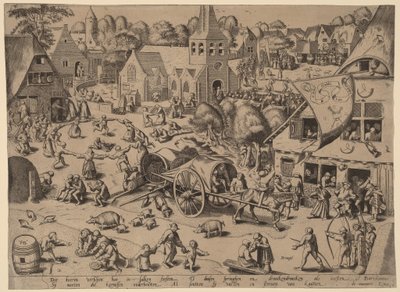 Landsbymesse på Hoboken av Franz Hogenberg after Pieter Bruegel the Elder