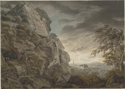 Heroisk landskap i tordenvær, ca. 1790. av Franz Innocenz Josef Kobell