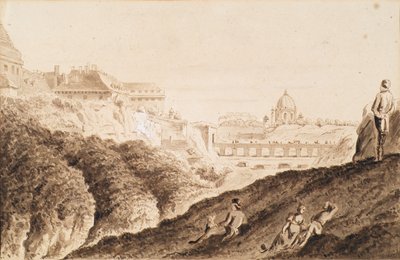Hofburg med vollgrav, slottsport og bro av Franz Jaschke