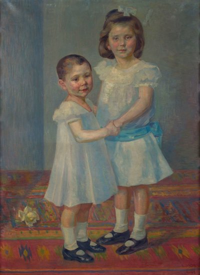Portrett av to barn av Franz Jaschke