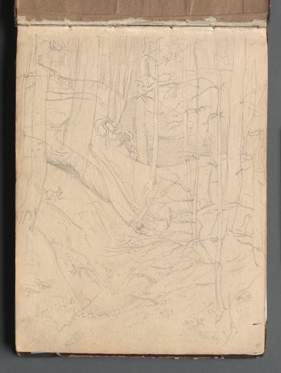 Album med utsikt over Roma og omegn, landskapsstudier, side 01a: Romersk landskap. av Franz Johann Heinrich Nadorp