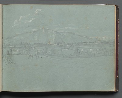 Album med utsikt over Roma og omegn, landskapsstudier, side 10a: Romersk landskap. av Franz Johann Heinrich Nadorp