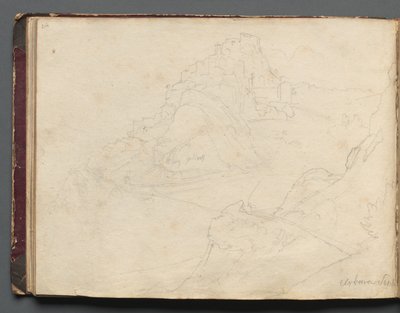 Album med utsikt over Roma og omegn, landskapsstudier, side 20b: Cervera. av Franz Johann Heinrich Nadorp