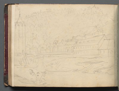 Album med utsikt over Roma og omegn, landskapsstudier, side 48b: Romersk landskap. av Franz Johann Heinrich Nadorp