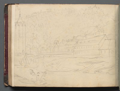 Album med utsikt over Roma og omegn, landskapsstudier, side 48b: Romersk landskap av Franz Johann Heinrich Nadorp