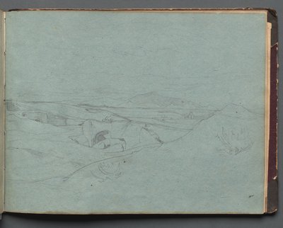 Album med utsikt over Roma og omegn, landskapsstudier, side 52a: Romersk landskap. av Franz Johann Heinrich Nadorp