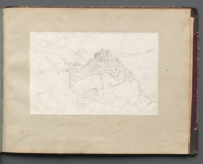 Album med utsikt over Roma og omgivelsene, landskapsstudier, side 53a: "Vivaro" av Franz Johann Heinrich Nadorp