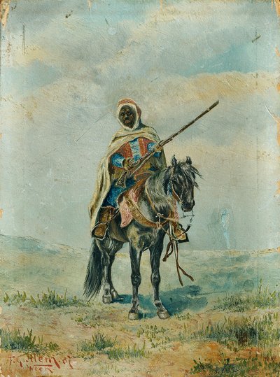 Beduin på hest av Franz Josef Georg Illem