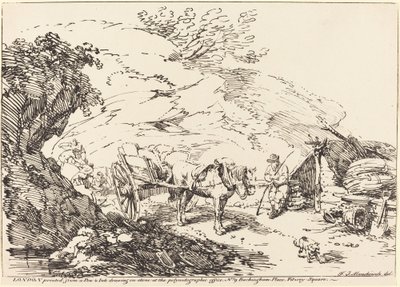 Hest og vogn i Quarry av Franz Joseph Manskirch