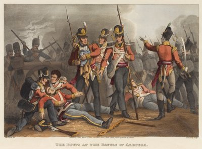 The Buffs at the Battle of Albuera (farget akvatint) av Franz Joseph after Manskirch