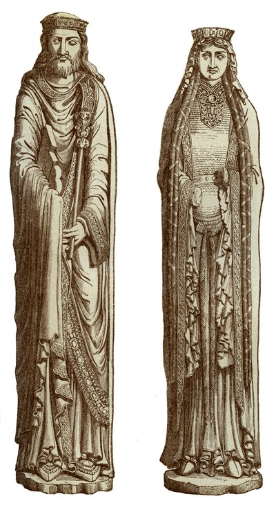 Clovis I og Clotilde hans kone, 1100-tallet, 1870 av Franz Kellerhoven