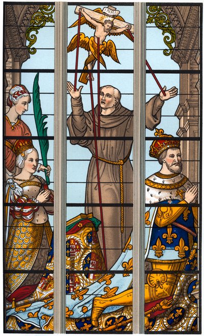 Francis I og Eleonore ved deres andakter, 1515-1547, 1870 av Franz Kellerhoven