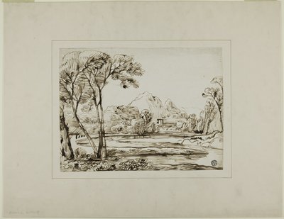 Landskap med elver og fjerne åser av Franz Kobell