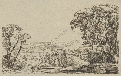 Landskap med dal i fjellet av Franz Kobell