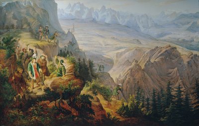Keiser Maximilian I (?) jakter på en steinbukk av Franz Krammer