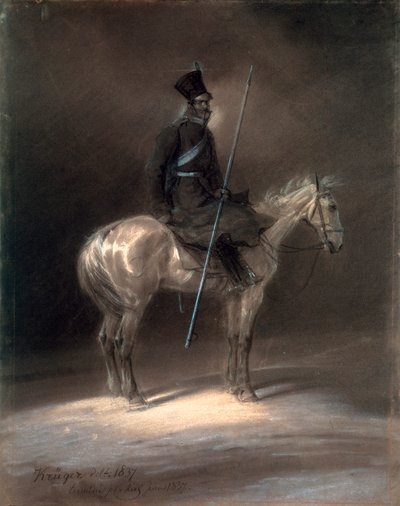 Kosakk til hest, 1837. av Franz Krüger