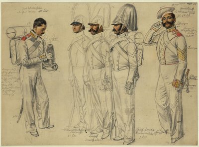 Jacob Kotscheroffskoy, Tschumarinoff Semianoffs, Lumpoff Ismailoff, Sokoloff, feltvebel Gewdokimoff av Franz Krüger