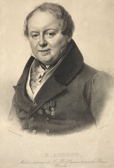 Portrett av den keiserlige personlige legen Nicholas Martin Arendt 1785-1859, 1836 av Franz Krüger
