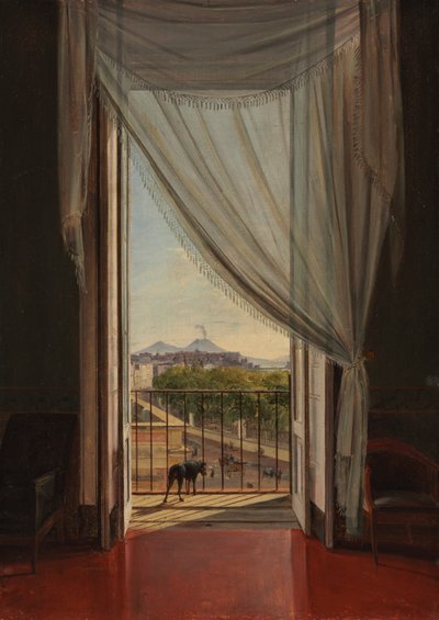 En utsikt over Napoli gjennom et vindu, 1824. av Franz Ludwig Catel