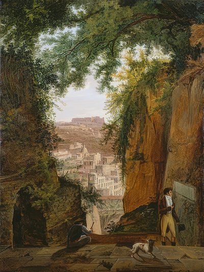 Utsikt fra graven til Virgil over byen Napoli av Franz Ludwig Catel