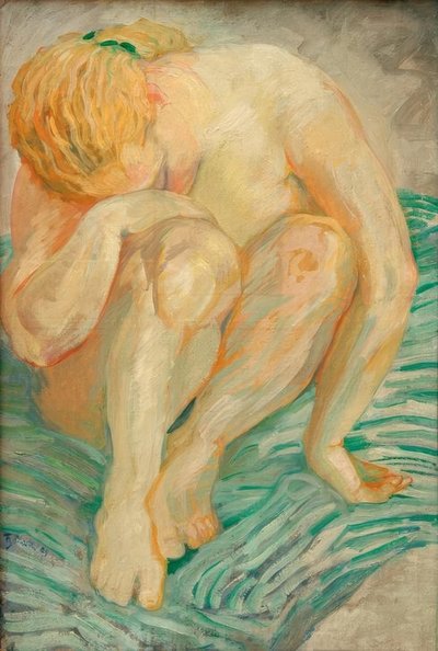 Nakenstudie (kvinnelig naken) av Franz Marc
